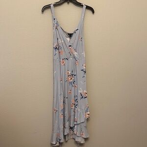 Torrid High Low Floral Dress in Soft Blue